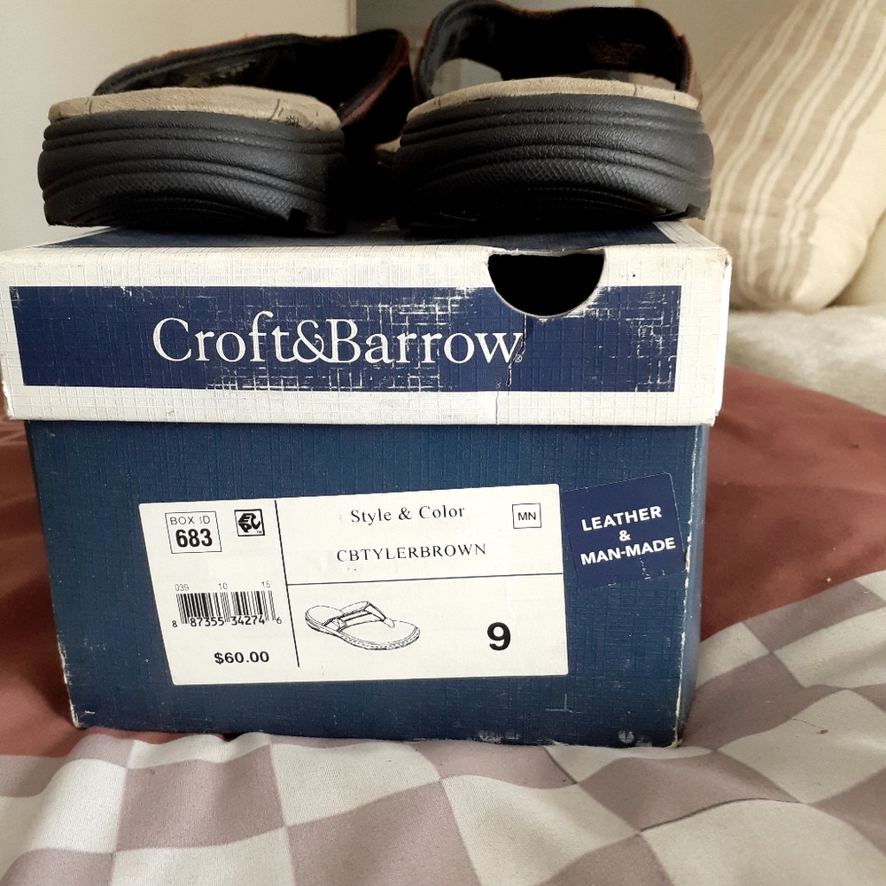 CROFT& Barrow size M flip flops. Between size 8 to 8.5